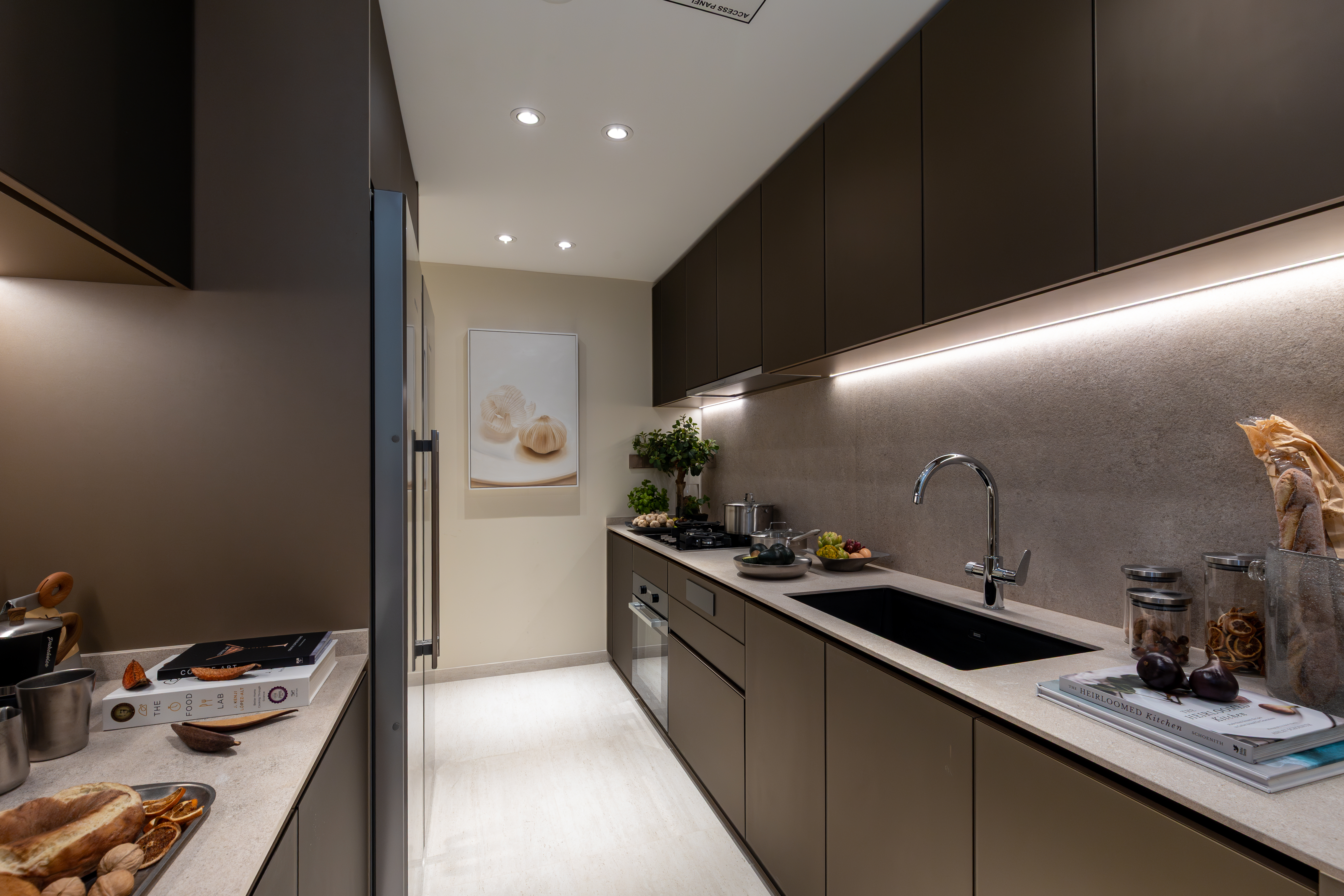 Kitchen of the three-bedder showflat.