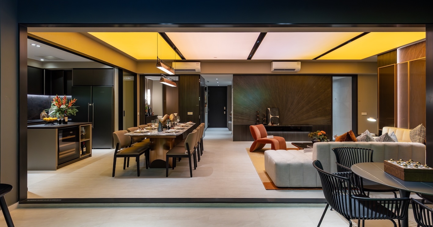 Living and dining area of the 1,467 sq ft four-bedroom premium