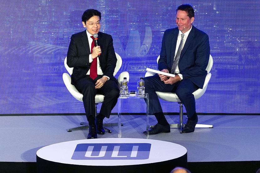 Minister for National Development Lawrence Wong with Aecom vice-president for Southeast Asia Scott Dunn at the ULI Asia-Pacific summit on June 7