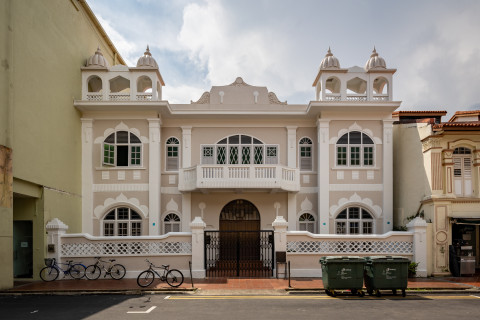 The property sits on a 5,447 sq ft plot with a total built-up area of 9,200 sq ft and a prominent 15m street frontage. (Photo: Samuel Isaac Chua/The Edge Singapore)
